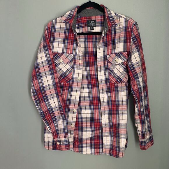J. Crew | Plaid Thick Men's Heavyweight Flannel Button Down Shirt - Picture 1 of 6